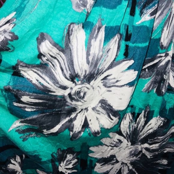 Dressbarn Cowl Neck Daisy Midi Dress Teal Size 14 - Picture 4 of 5